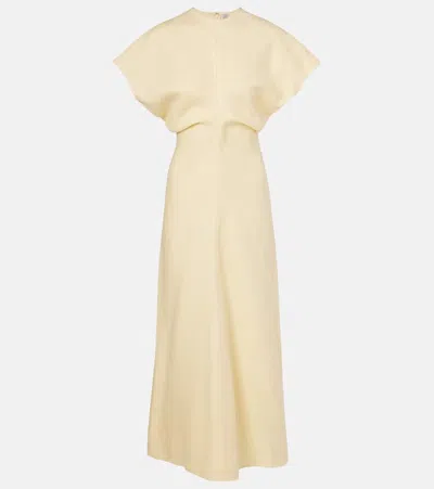 Totême Slouch Waist Viscose Blend Long Dress In Neutral