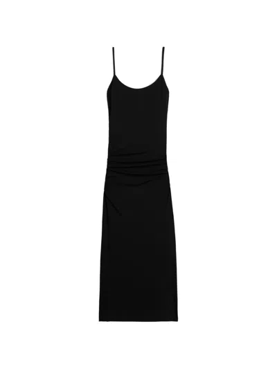 Totême Draped Midi Dress In Black