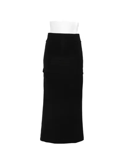 Totême Draped Midi Skirt In Black