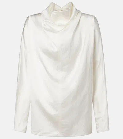 Totême Draped Satin Blouse In Neutral