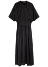 Totême Toteme Draped Satin Maxi Dress In Black
