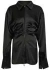Totême Toteme Draped Satin Shirt In Animal Print