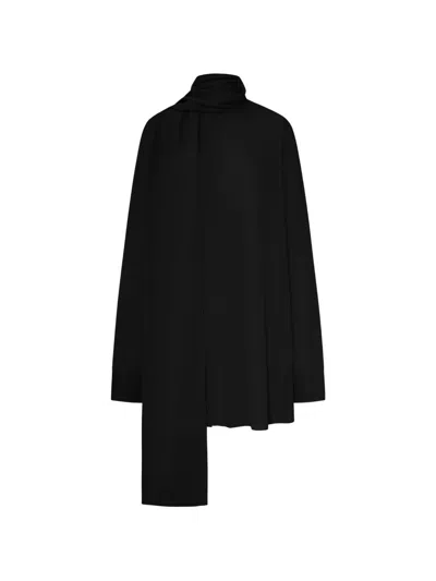 Totême Toteme Draped Scarf Blouse In Black