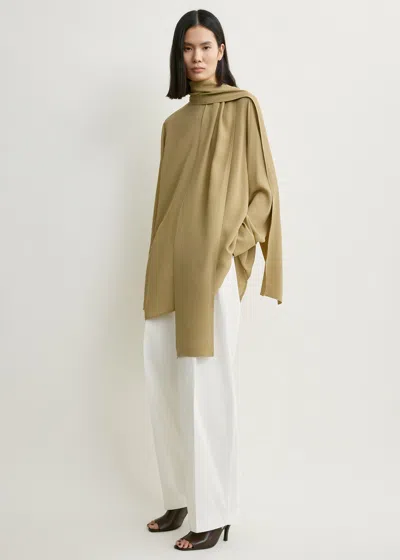Totême Draped Scarf Blouse Desert In Brown
