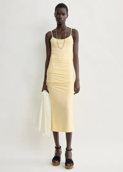 Totême Draped Slip Dress Buttercup In Yellow
