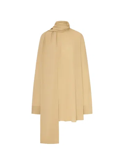 Totême Draped-scarf Blouse In Neutral