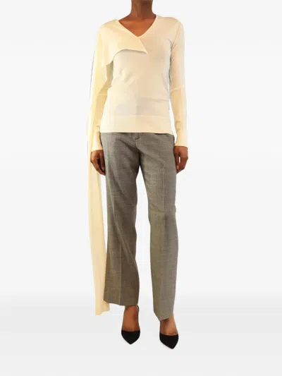 Pre-owned Totême Draped-scarf Sweater In Neutral
