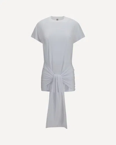 Totême Draped-waist Jersey T-shirt In White