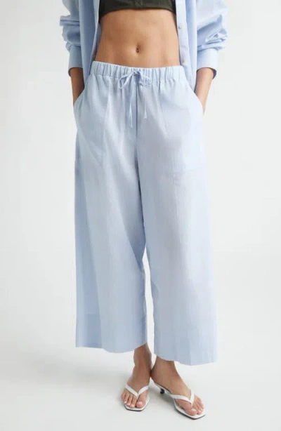 TOTÊME TOTEME DRAWSTRING COTTON & LINEN WIDE LEG PANTS