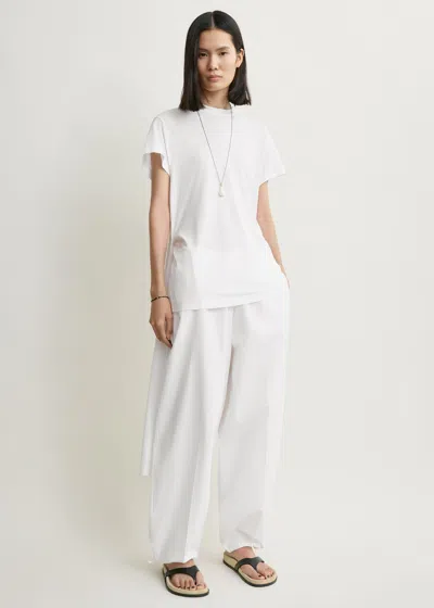 Totême Drawstring Cotton Trousers White In Multi