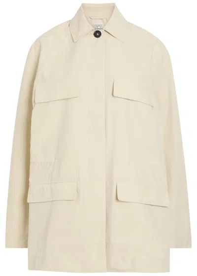 Totême Toteme Drawstring Cotton-blend Poplin Jacket In White