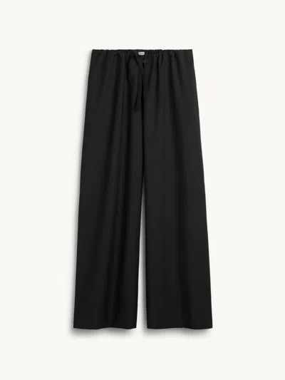Totême Drawstring Dinner Trousers Charcoal Melange Eu42 In Gray