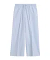 Totême Womens Sky Logo-embroidered Wide-leg Cotton And Linen Trousers In Blue