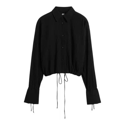 Totême Drawstring Shirt In Black