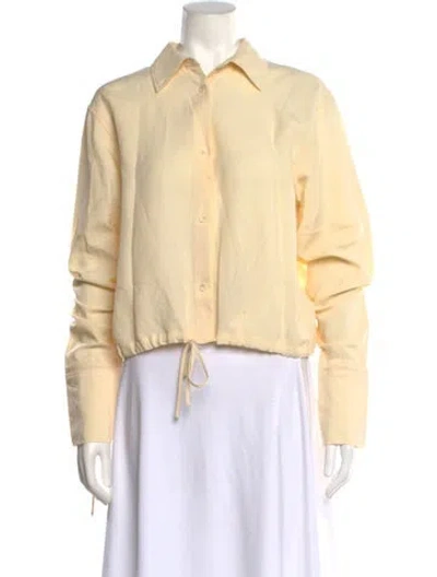 Pre-owned Totême Drawstring Shirt Long Sleeve Button-up Top In Neutrals