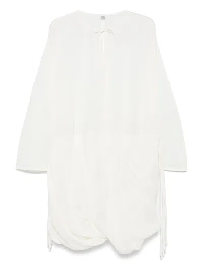 Totême Drawstring-waist Dress In White