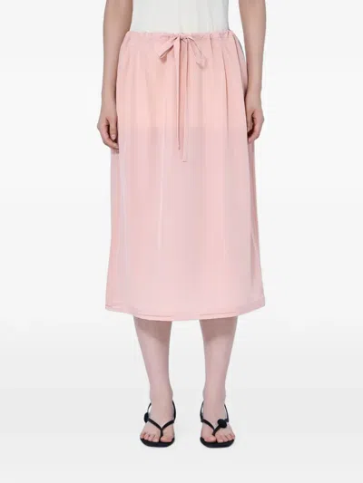 Totême Drawstring-waist Midi Skirt In Pink