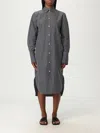 Totême Striped Organic Cotton-poplin Midi Shirt Dress In Gray