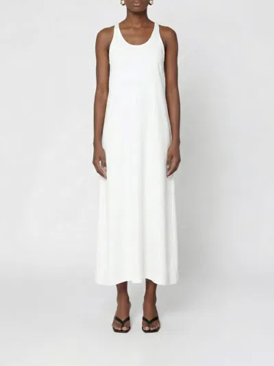 Totême Scoop Neck Sleeveless Midi Dress In White