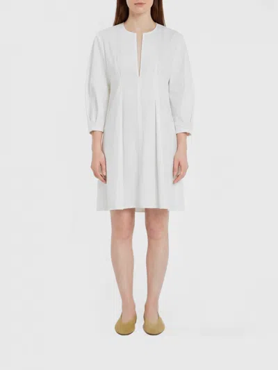 Totême Balloon Sleeve Cotton Dress In White