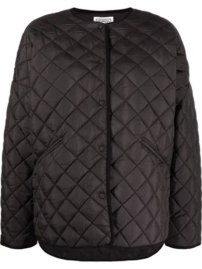 TOTÊME TOTEME DROP-SHOULDER QUILTED JACKET BLACK