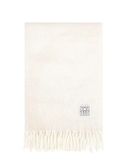 Totême Ecru And White Monogram Jacquard Scarf<br/>
