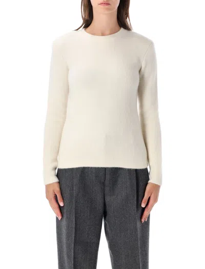 Totême Toteme Ecru Crewneck Sweater In Silk And Cashmere Blend In Neutral