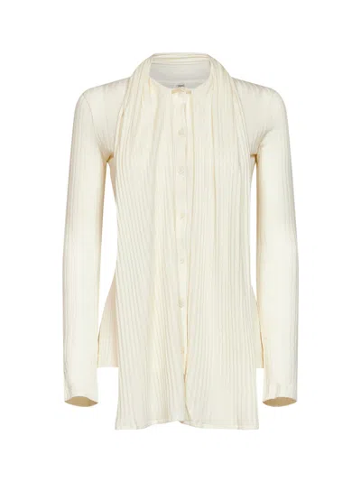 Totême Ecru Ribbed Stretch Jersey Scarf Cardigan In Red