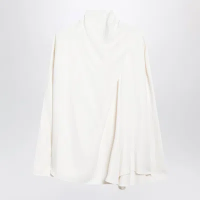 Totême Toteme Ecru Viscose Asymmetrical Draped Blouse In Metallic
