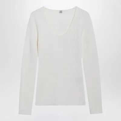Totême Toteme Ecru Woolblend Knit Top In White