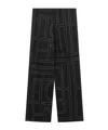 Totême Toteme Women Silk Trousers With Monogram Logo Embroidery In Black
