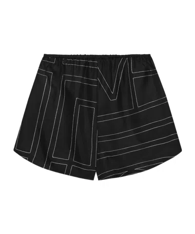 Totême Elastic Waist Shorts In Black