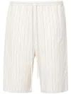 Totême Elasticated-waist Pinstripe Shorts In Neutrals