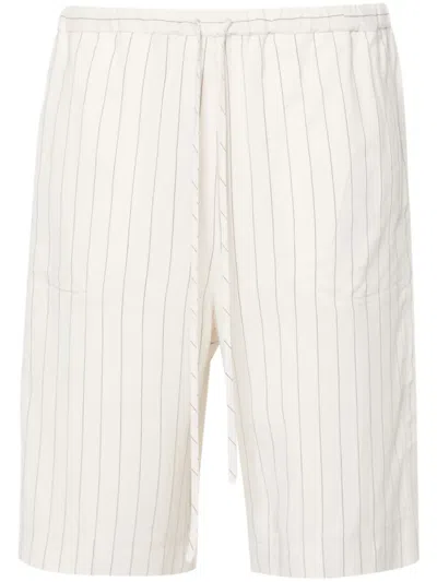 Totême Elasticated-waist Pinstripe Shorts In Neutrals