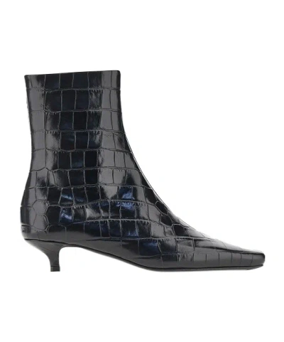 Totême Embossed Ankle Boots In Blue