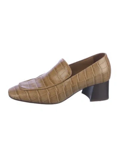 Pre-owned Totême Embossed Leather Animal Print Pumps In Neutral