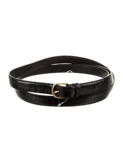 Pre-owned Totême Embossed Leather Belt In Black