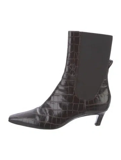 Pre-owned Totême Embossed Leather Chelsea Boots In Multi