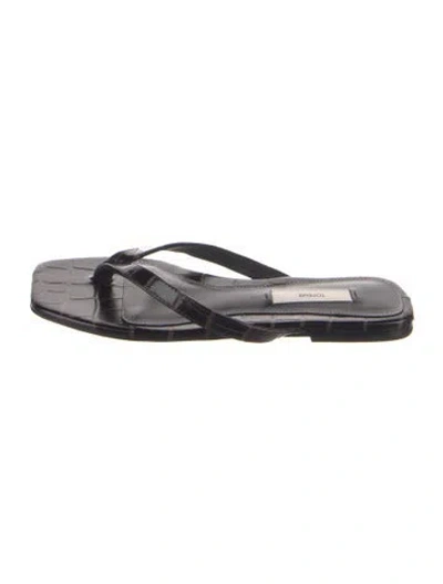 Pre-owned Totême Embossed Leather Flip Flops In Multi