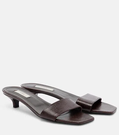 Totême Slim Lizard Embossed Bandeau Mule In Brown