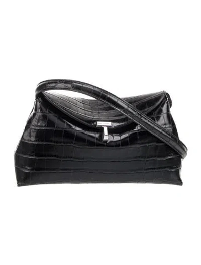 Pre-owned Totême Embossed Leather T-lock In Black