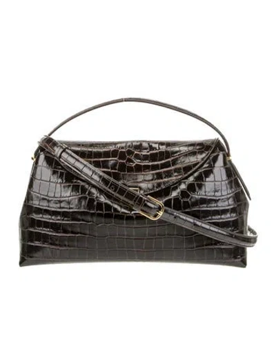 Pre-owned Totême Embossed Leather T-lock In Brown