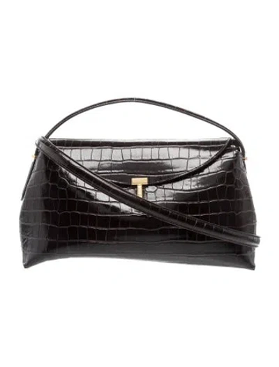 Pre-owned Totême Embossed Leather T-lock In Brown