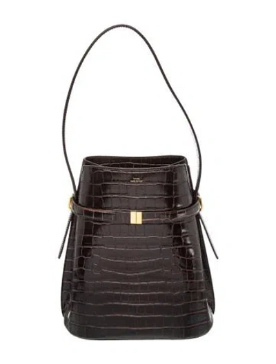 Pre-owned Totême Embossed Leather Tote In Brown