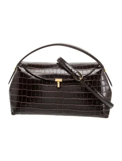 Pre-owned Totême Embossed Leather Tote In Brown