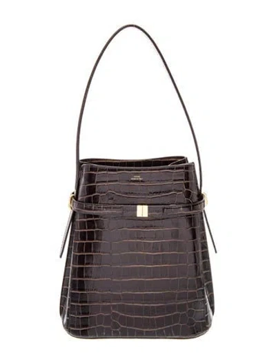 Pre-owned Totême Embossed Leather Tote In Brown