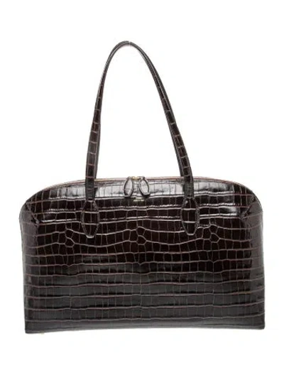 Pre-owned Totême Embossed Leather Tote In Brown