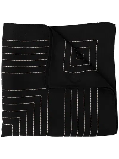 Totême Embroidered Logo Scarf In Black