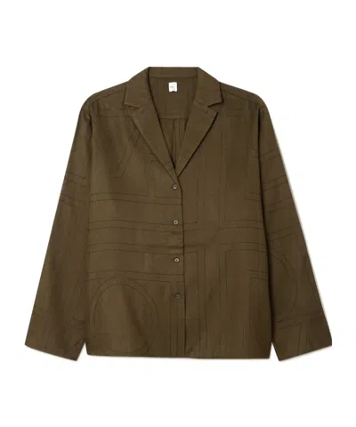 Totême Embroidered Modal-twill Shirt In Green