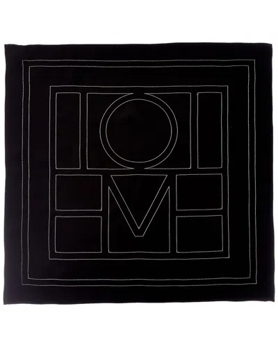 Totême Toteme Embroidered Monogram Silk Scarf In Neutral